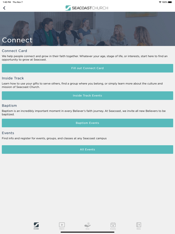 Seacoast Church iPad screenshot 3 - Lifestyle app