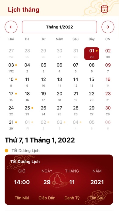 Lịch Phật Giáo DTA Screenshot