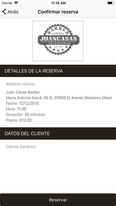 Juan Casas Barber Screenshot