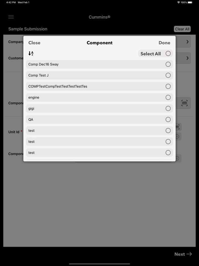 Cummins Active Care Testing