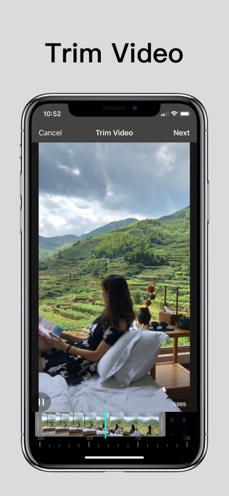 Photo Retouch - Remove object - Users can precisely trim videos using the intuitive timeline interface, adjusting the duration with visual markers.