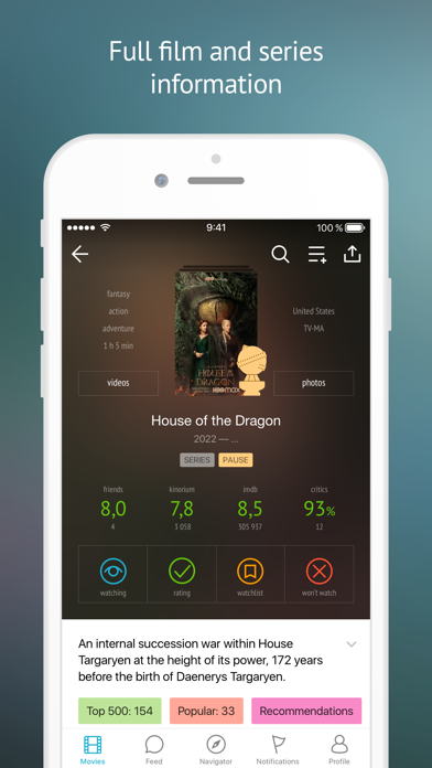 Kinorium: All movies and shows Screenshot