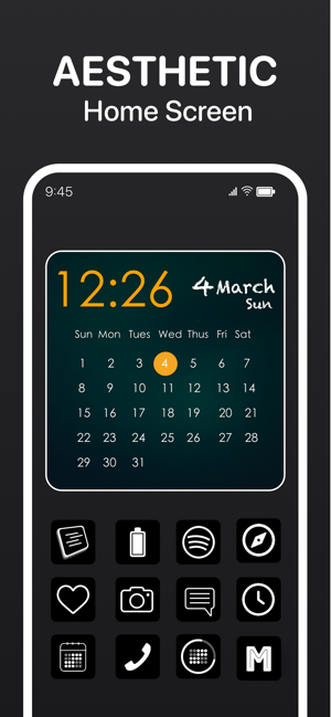 Miniaplikacioni i kalendarit - Pamja e ekranit e miniaplikacioneve të datës