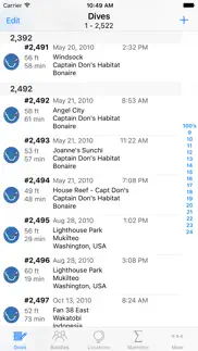 dive log iphone screenshot 1