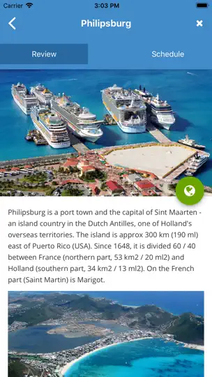 Captura de pantalla de CruiseMapper en iPhone 7