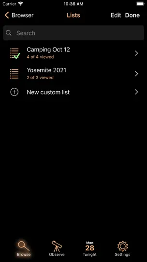 Captura de pantalla de Luminos en iPhone 9