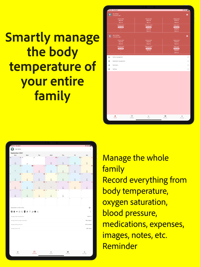 Body Temperature Calendar