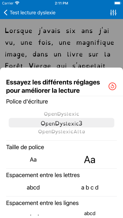 Screenshot #2 pour Test lecture dyslexie francais