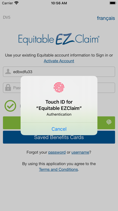 Equitable EZClaim Mobile Screenshot