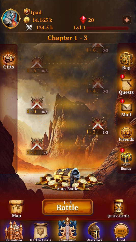 #3. Warrior kings: Idle RPG (iOS) 来自: Salim Alhajri