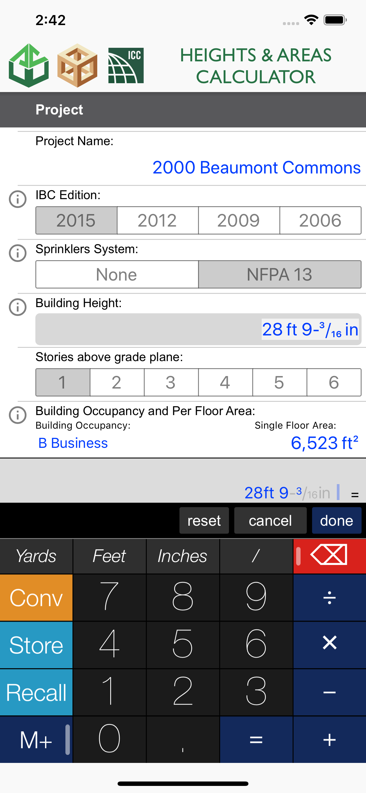 Heights and Areas Calculator