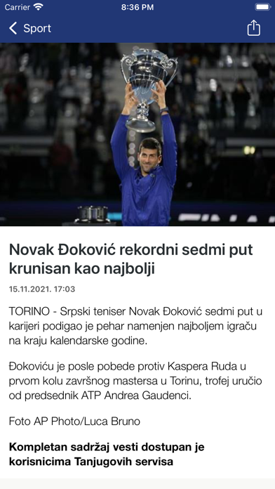 Tanjug - brze i pouzdane vesti Screenshot