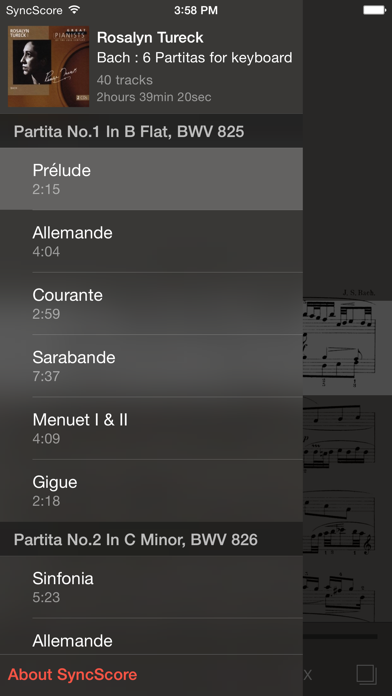 Screenshot #3 pour Bach Partitas - SyncScore