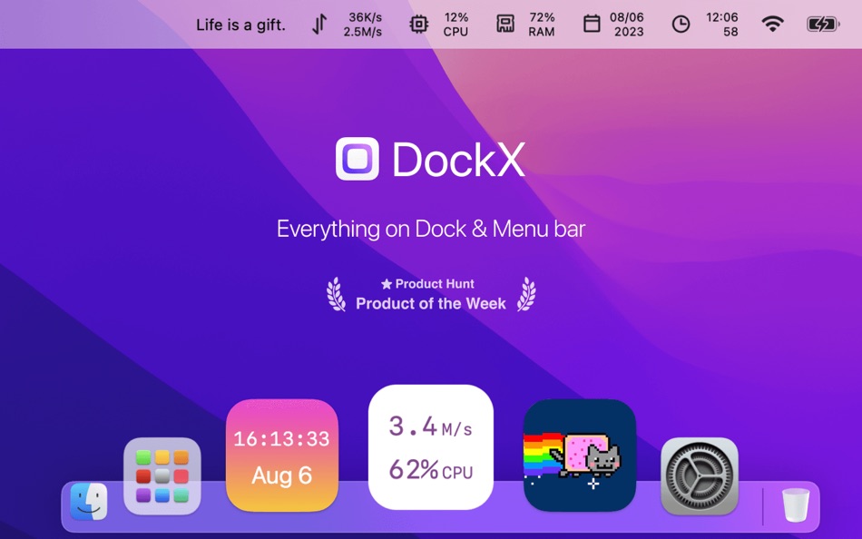 DockX - System Status on Dock - 1.1.6 - (macOS)