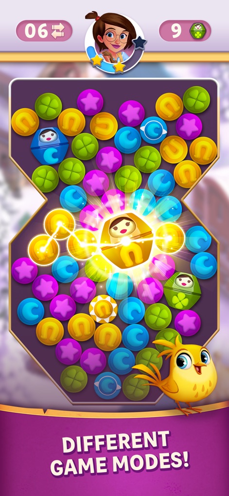 Diamond Diaries Saga - The app features a unique game board layout and introduces distinctive special charms, promising diverse puzzle challenges.