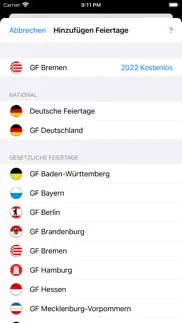 feiertage und schulferien de iphone screenshot 2