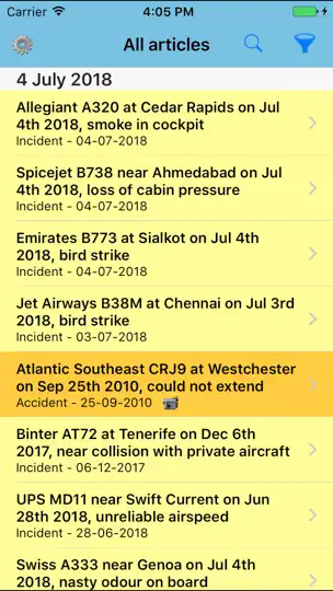 Скриншот The Aviation Herald на iPhone 1