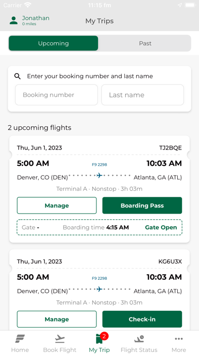 Frontier Airlines Screenshot