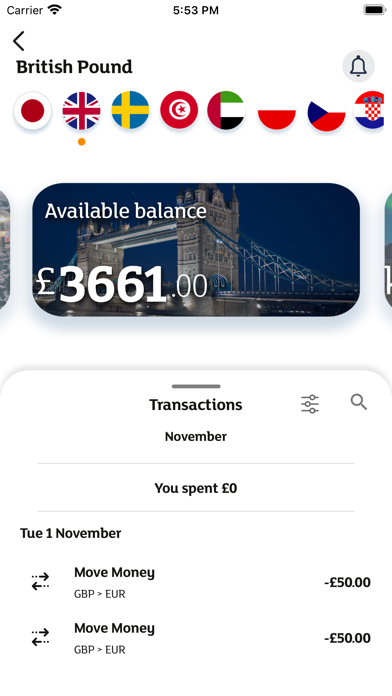 Sainsbury's Bank Travel Card Screenshot