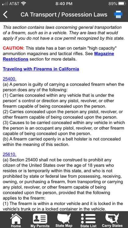 Screenshot 6 di 6 di CCW – Concealed Carry 50 State