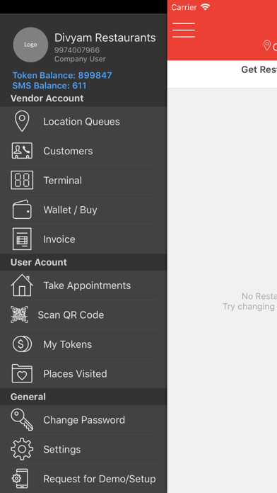 MyQNo app screenshot