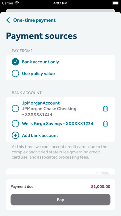 GUARDIAN® Accounts & Policies Screenshot