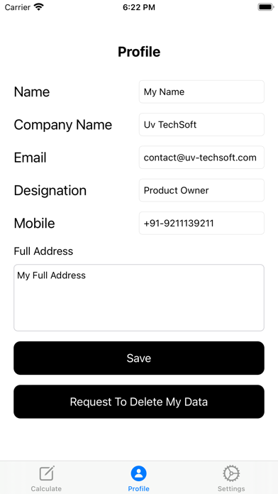 Motors Insurance Calculator Screenshot