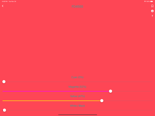 ‎Schermata della ruota dei colori