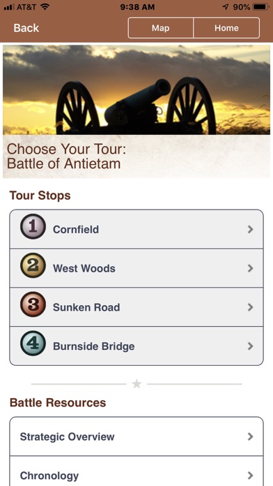 Antietam Battle App Screenshot