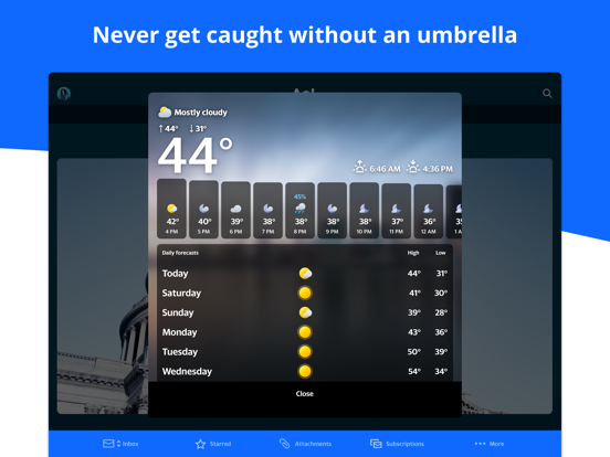 AOL Mail, News, Weather, Video iPad app afbeelding 5