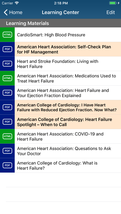 Heart Failure Manager Screenshot