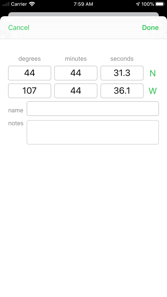 #5. Coordinates (iOS) Podle: Hunt Mountain Software