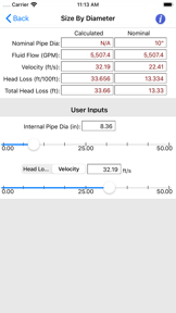 HVAC Pipe Sizer - Liquid screenshot