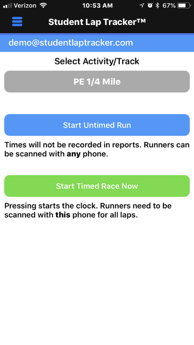 Student Lap Tracker Screenshot