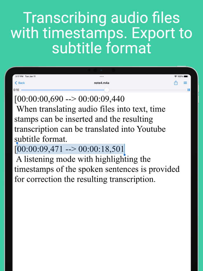 Voice Notebook - audio to text