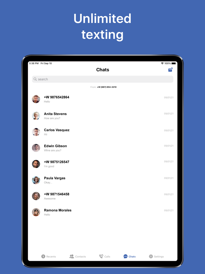 Text App CallingTexting Now
