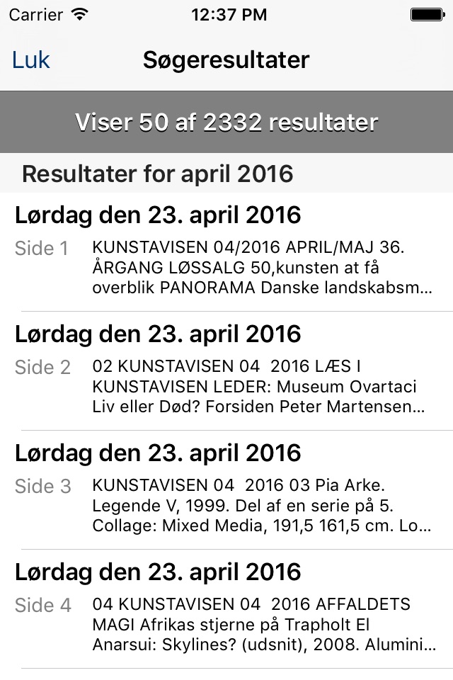 Kunstavisen screenshot 4