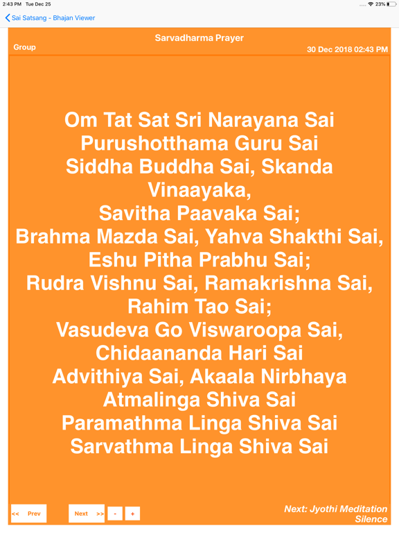 Sri Sai Satsang-Bhajan Viewer iPad screenshot 7 - Education app