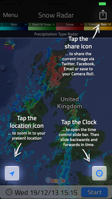 UK Snow Radar Screenshot