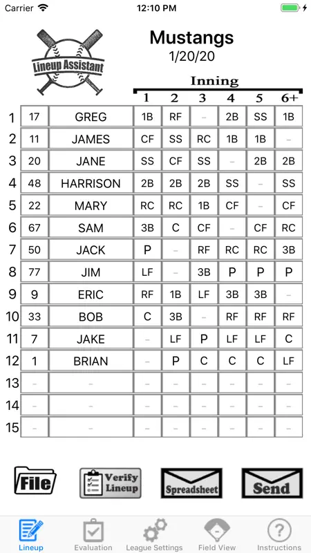 Lineup Assistant screenshot 1 of 7