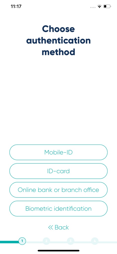 Smart-ID - Nutzer können ihre bevorzugte Authentifizierungsmethode wählen, sichtbar durch den Titel "Choose authentication method" und Optionen wie Mobile-ID oder ID-Karte.