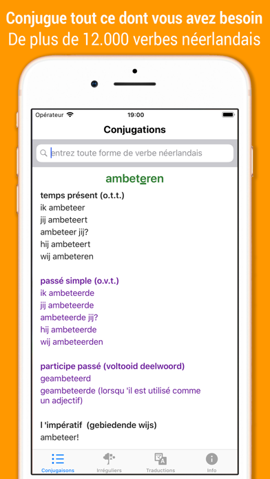 Screenshot #1 pour Verbes Néerlandais.