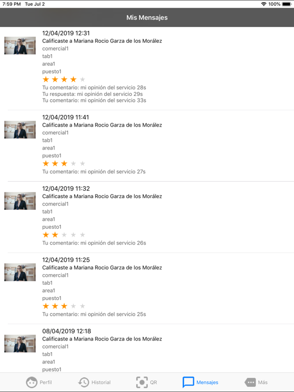 Calificapp iPad screenshot