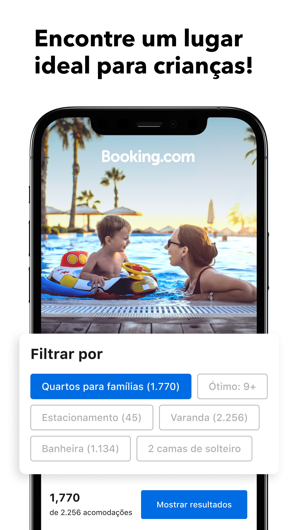 Screenshot do app Ofertas de viagem Booking.com