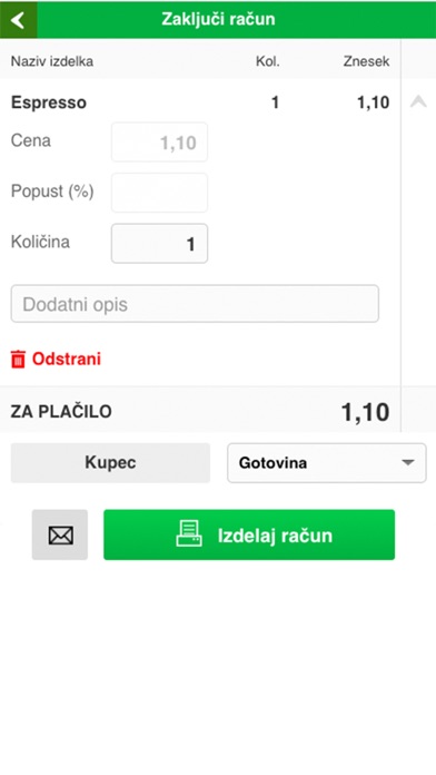 Marketino blagajna Screenshot