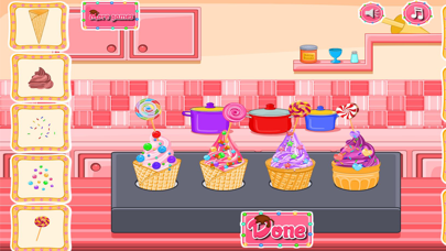 Ice cream cone cupcakes candy Screenshot