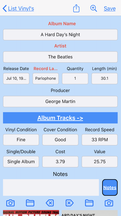 My Vinyl Record Collection Screenshot