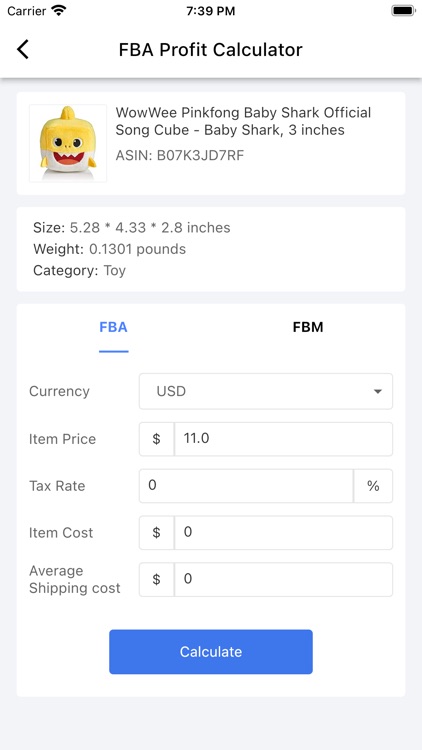 FBA Seller's Profit Calculator