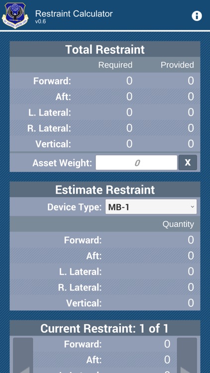 USAF EOS Restraint Calculator