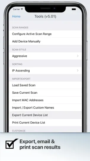 Captura de pantalla de IP Scanner Ultra en iPhone 4